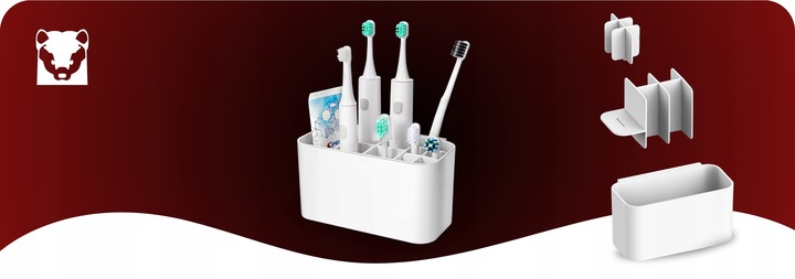 Uchwyt na szczoteczki do zębów Organizer Łazienkowy Pojemnik Wieszak Kubek