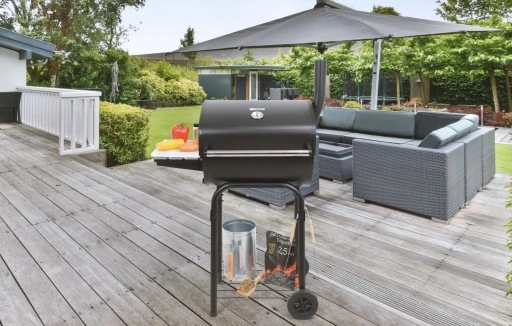 GRILL OGRODOWY WĘGLOWY DUŻY Z POKRYWĄ RUSZT 47 cm