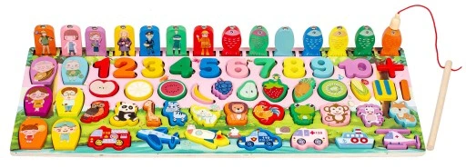 Tablica edukacyjna MONTESSORI rybki, cyfry, owoce