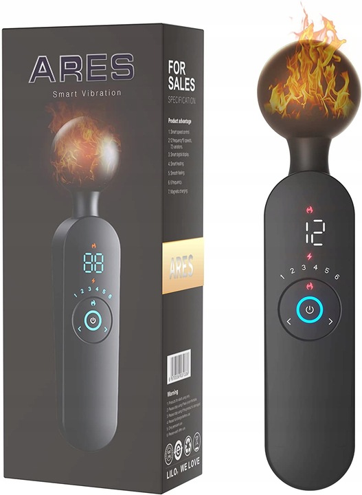 MASAŻER ŁECHTACZKI MAGIC WAND 12 FUNKCJI LCD GRZANIE, ORGAZM