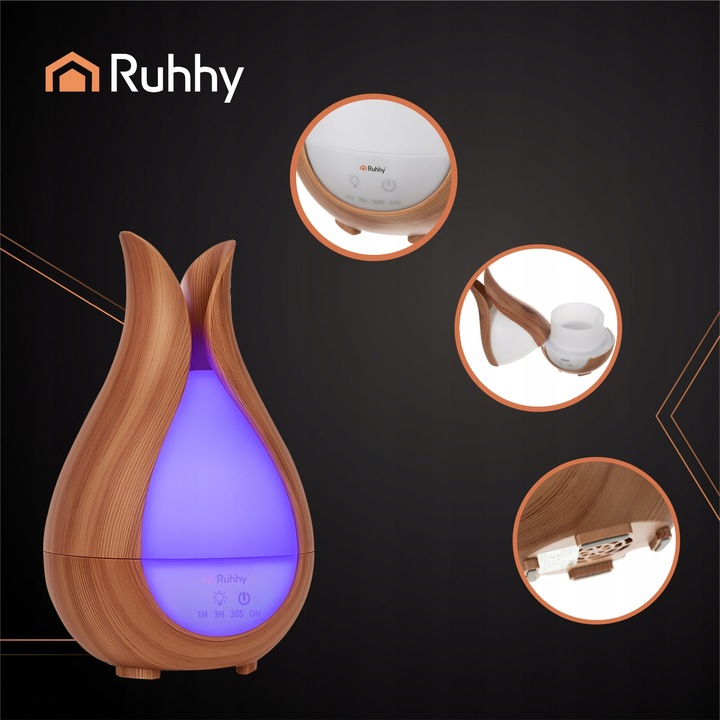 Nawilżacz Powietrza Dyfuzor Ultradźwiękowy Zapachowy Aromaterapia LED