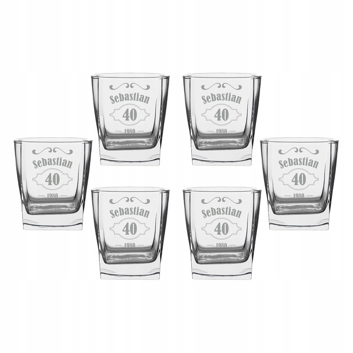 KARAFKA 4 SZKLANKI DO WHISKY i 4 kieliszki Z GRAWEREM na Prezent