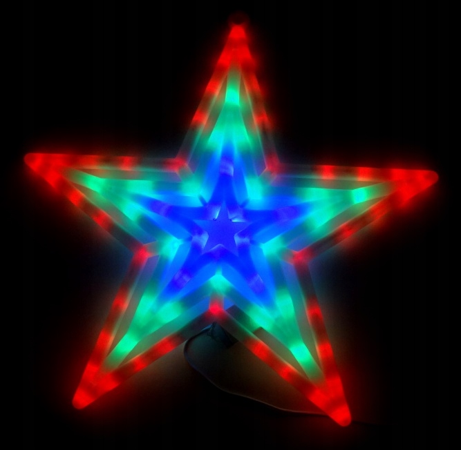 OZDOBA ŚWIĄTECZNA LED GWIAZDA MULTIKOLOR !