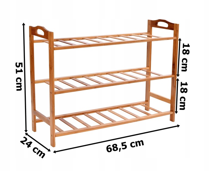 STOJAK NA BUTY OBUWIE REGAŁ PÓŁKA SZAFKA DO PRZEDPOKOJU BAMBUSOWA
