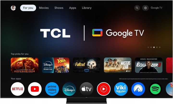 Telewizor TCL 75C7K 75" QD-Mini LED 4K 144Hz Google TV Dolby Atmos