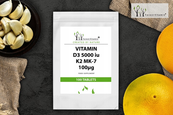 WITAMINA D3 5000 iu K2 MK-7 100 mcg 250 tab
