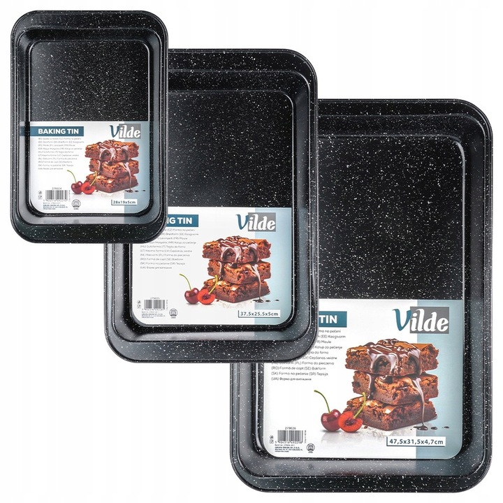 3x Forma GRANITOWA blacha brytfanna brytfanka blacha pieczenia mięsa ciasta