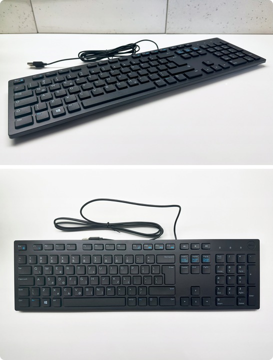 DELL PRO series| Cicha biurowa klawiatura USB 1,8m | CZARNA SLIM REGULOWANA