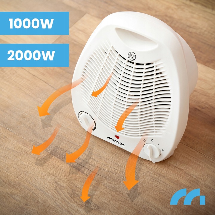 FARELKA TERMOWENTYLATOR GRZEJNIK ELEKTRYCZNY TERMOSTAT 2000W MAŁY