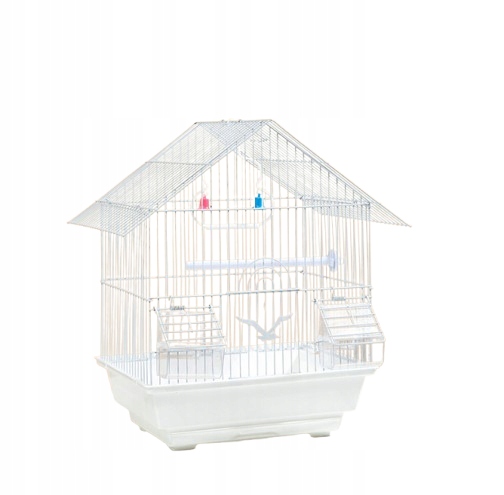 KLATKA DLA PTAKÓW METALOWA MAŁA 39x23x30cm BIAŁA