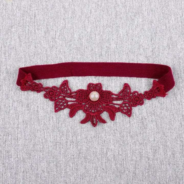 PODWIĄZKA czerwona STUDNIÓWKA z PEREŁKĄ czerwień MODNY ODCIEŃ BURGUND bordo