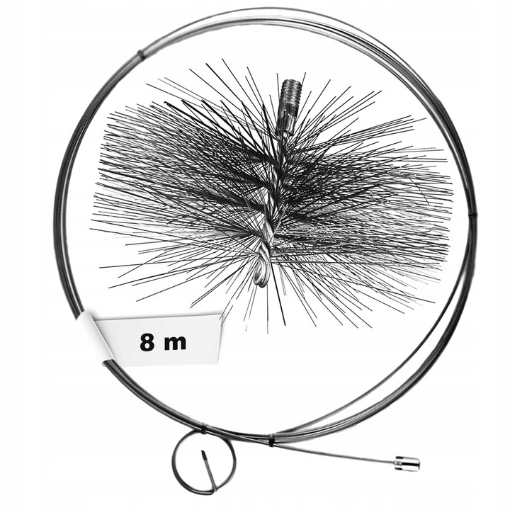 ZESTAW DO CZYSZCZENIA KOMINA OD DOŁU DRUT 8 m