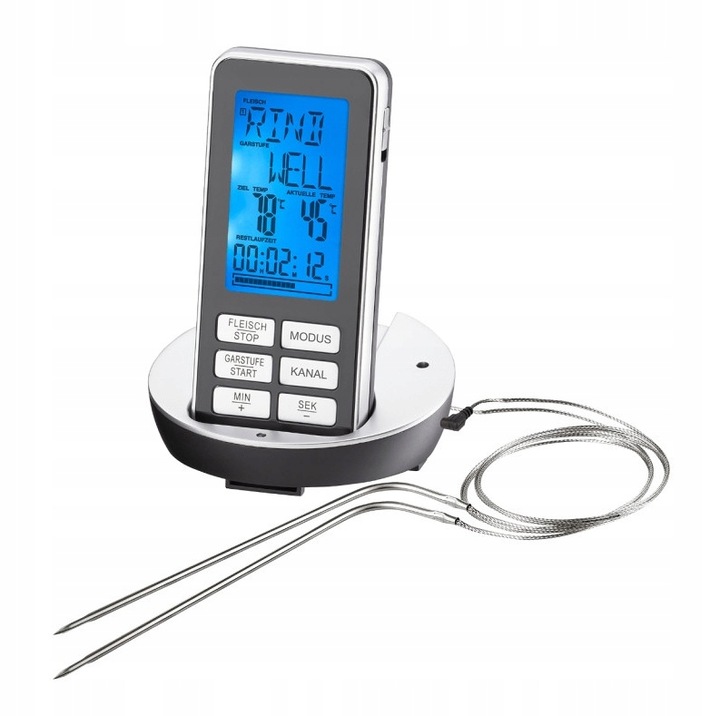 BEZPRZEWODOWY TERMOMETR DO GRILLA WĘDZARNI DOMOWY DO MIĘSA STEKÓW 2x