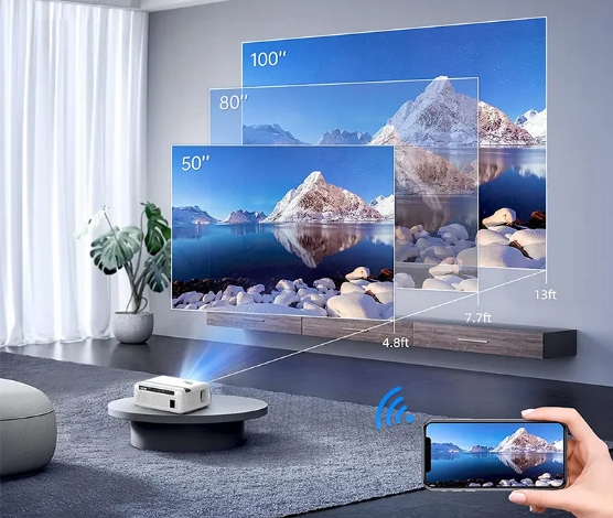 Mini Projektor do Telefonu Smartfona Przenośny Mały Rzutnik Android WiFi 4K