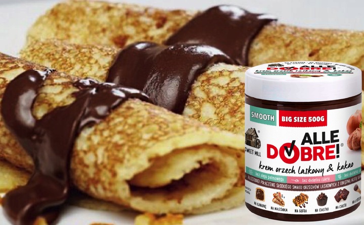 Krem czekoladowy 500g bez oleju palmowego cukru smak orzecha czekolady duży