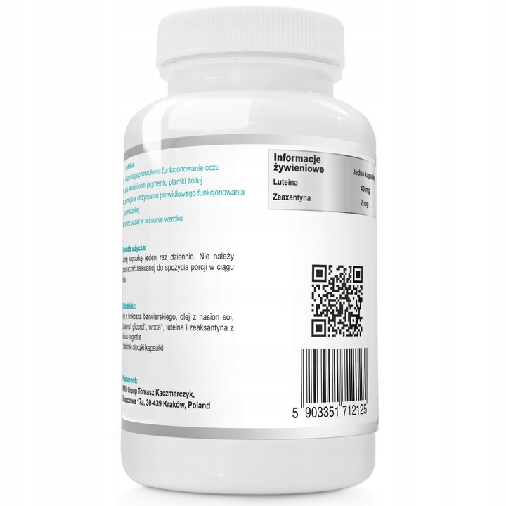 LUTEINA FORTE MAX 40mg NATURALNA + Zeaxantyna 60k WISH wsparcie OCZY WZROK