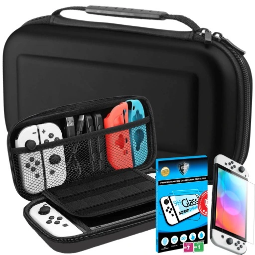 ETUI FUTERAŁ WZMOCNIONY DO NINTENDO SWITCH OLED + SZKŁO HARTOWANE HEG-001