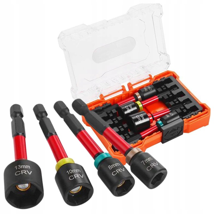 Zestaw nasadek magnetycznych do wkrętów walizka 4 sztuki UDAROWE