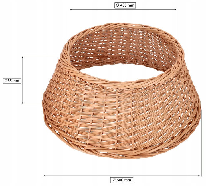 OSŁONA WIKLINOWA Ø60CM NA STOJAK POD CHOINKĘ BOHO