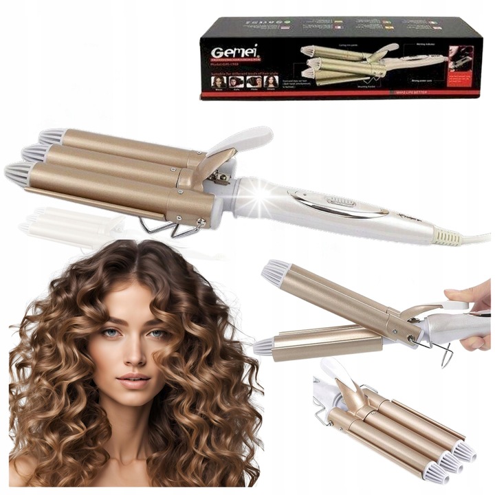 FALOWNICA DO WŁOSÓW GEMEI FALE LOKÓWKA WIELOFUNKCUJNA KRĘCENIE WŁOSÓW KARBO