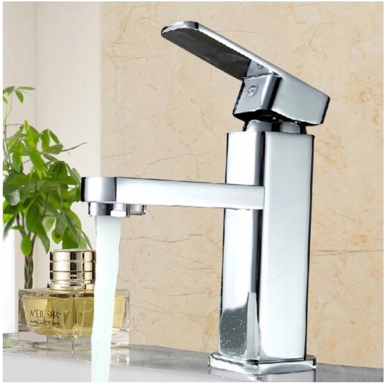 Bateria stojąca umywalkowa kran do umywalki zlewu chromowa niska CUBIC