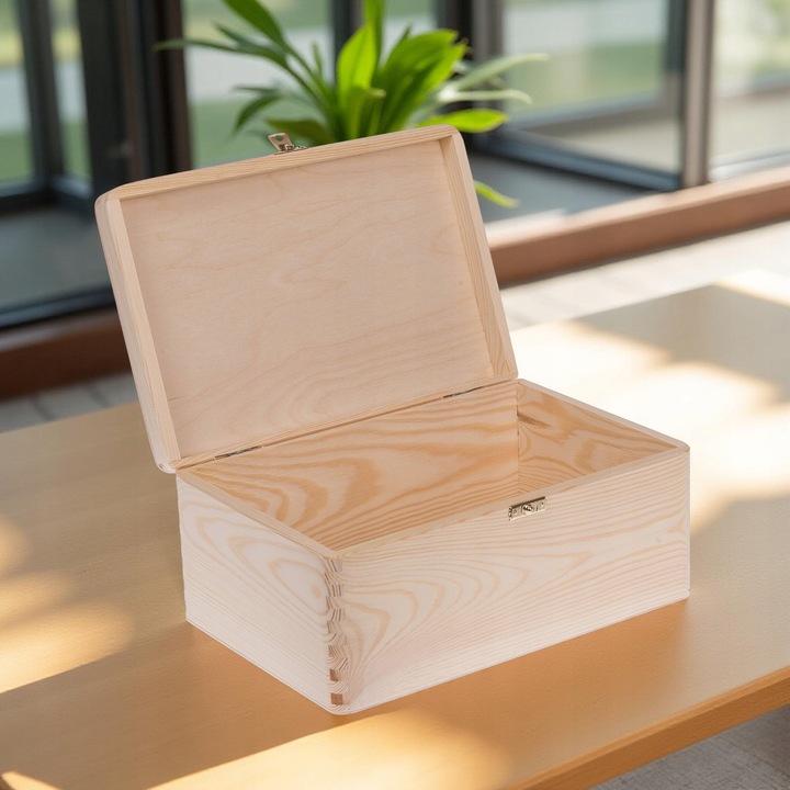 SKRZYNKA DREWNIANA PUDEŁKO Kufer Pojemnik 30x20 ORGANIZER DO DOMU DECOUPAGE