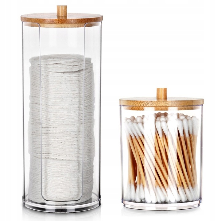 2x Pojemnik ŁAZIENKOWY organizer patyczki płatki kosmetyczne higieniczne