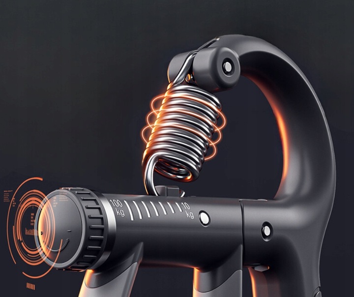 ŚCISKACZ DO ĆWICZENIA RĄK DŁONI GRIPPER 10-100 kg z regulacją i LICZNIKIEM