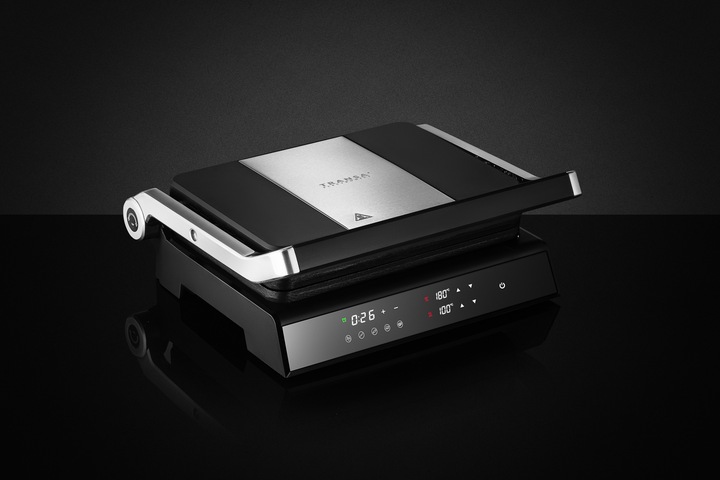 GRILL ELEKTRYCZNY Z REGULACJĄ TEMPERATURY 5 PROGRAMÓW ROZKŁADANY LED