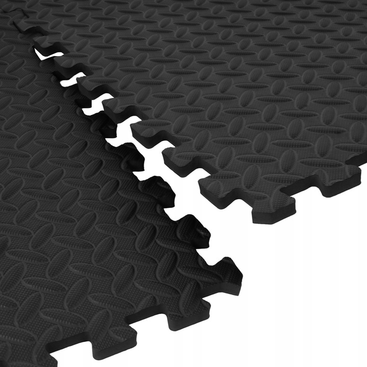 PODŁOGA gumowa PUZZLE do siłowni MATA pod sprzęt ochronna czarna 1,8x2,4m