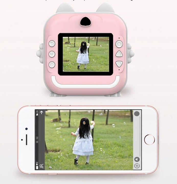 DRUKUŚ DRUKARKA APARAT NATYCHMIASTOWY FOTOGRAFICZNY MINI TERMICZNA RÓŻOWY