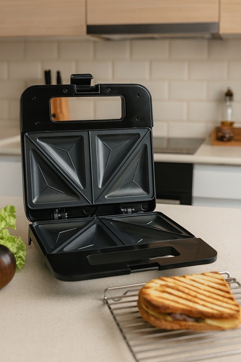 TOSTER OPIEKACZ DO KANAPEK TOSTÓW SANDWICH 1000W NIEPRZYWIERAJĄCA