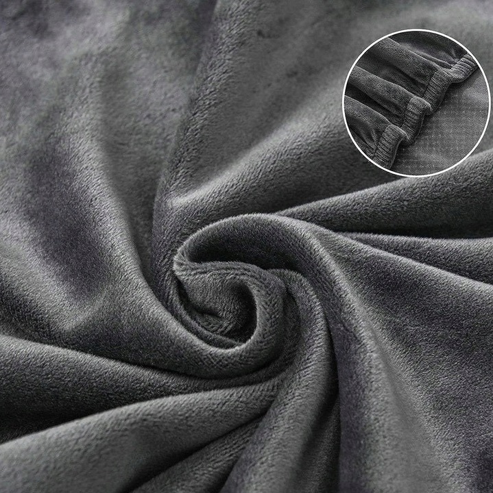 POKROWIEC NA KRZESŁO WELUR UNIWERSALNY POKROWCE NA KRZESŁA WELUROWY GRAFIT