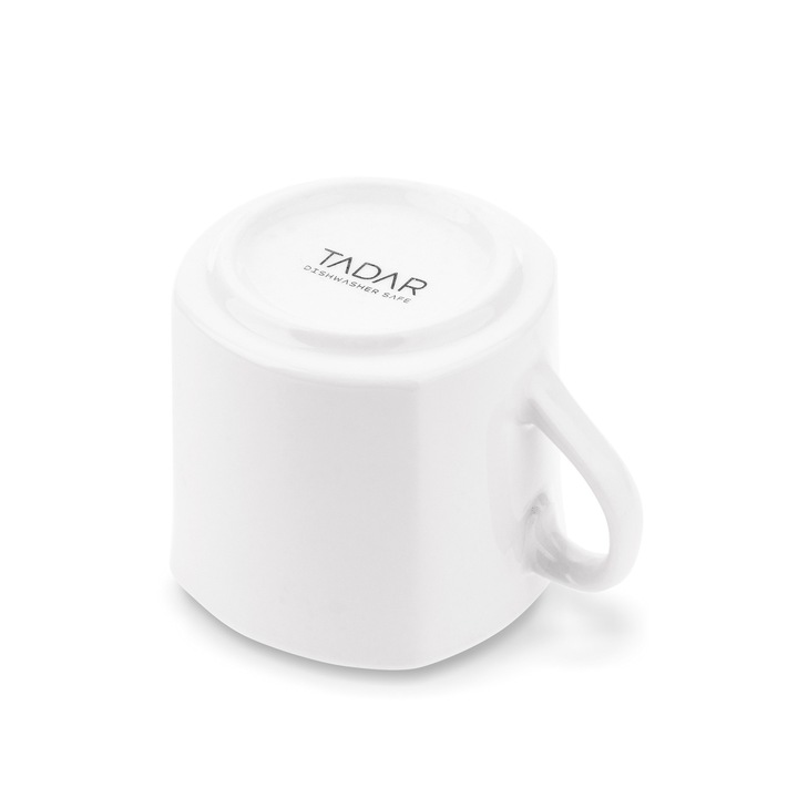 Komplet FILIŻANEK do KAWY HERBATY Porcelanowe ze SPODKIEM Tadar 6x220 ml