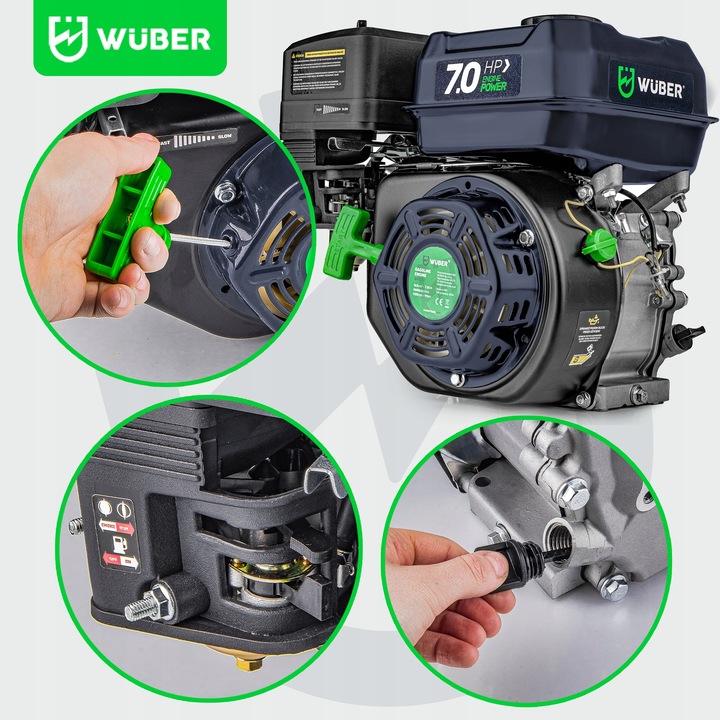 SILNIK SPALINOWY BENZYNOWY ZAGĘSZCZARKI GLEBOGRYZARKI 7KM 20MM OHV + OLEJ