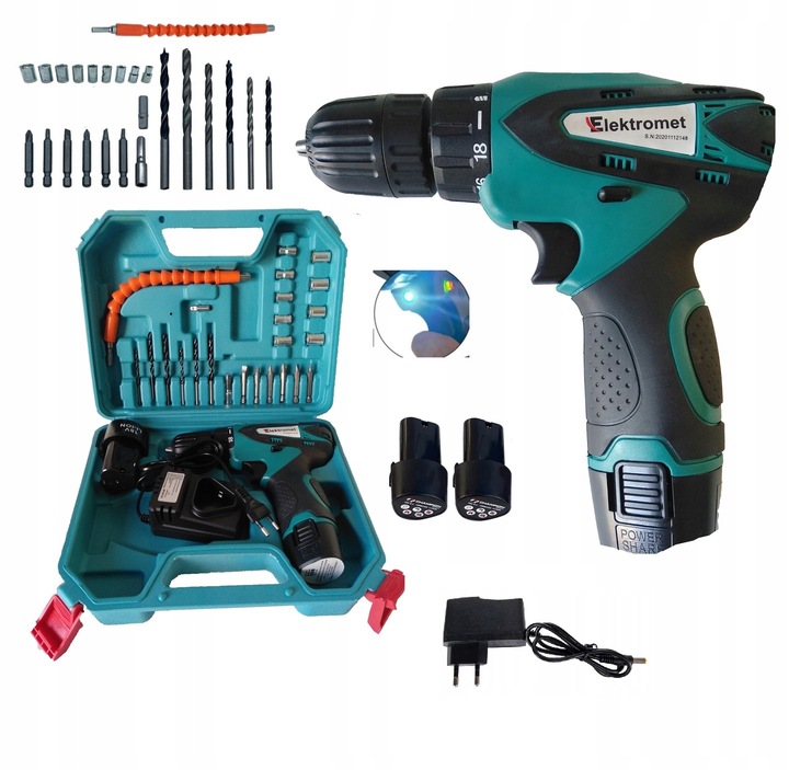 WKRĘTARKA AKUMULATOROWA LED 2x AKUMULATOR 18V AKCESORIA PRZEGUB