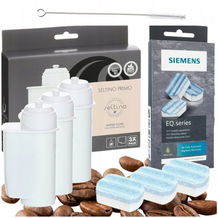 TABLETKI ODKAMIENIAJĄCE SIEMENS TZ80002 + 3 FILTRY + SZCZOTECZKA