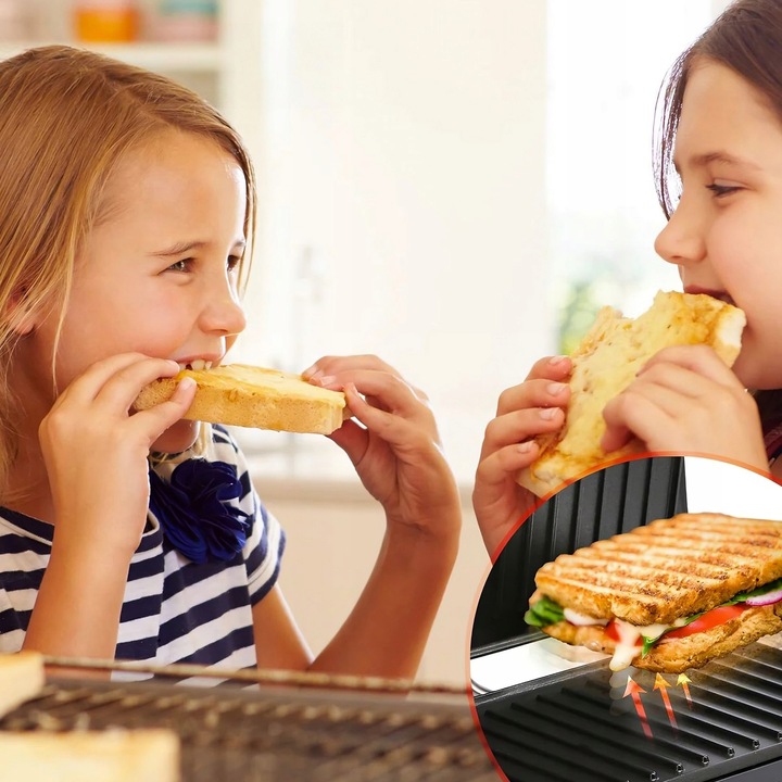 KONTAKTOWY GRILL ELEKTRYCZNY OPIEKACZ SKŁADANY TOSTER PANINI KANAPEK