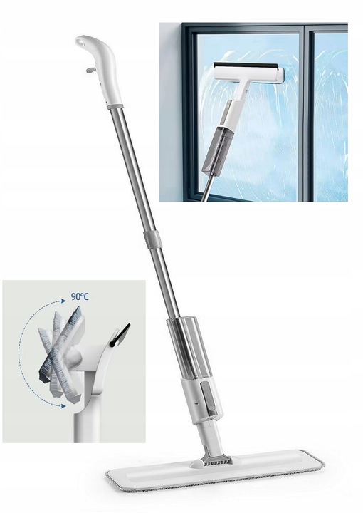 MOP ze SPRYSKIWACZEM+MYJKA DO OKIEN SZYB 3w1 SPRAY MOP Promis ULTRAMOP MS80