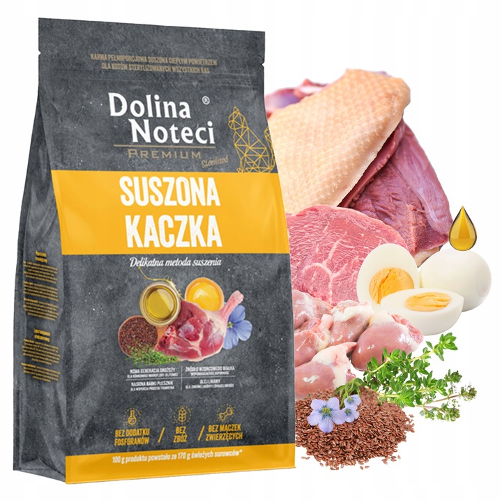 KARMA SUCHA SUSZONA DLA KOTA DOLINA NOTECI 2KG KACZKA STERELIZED