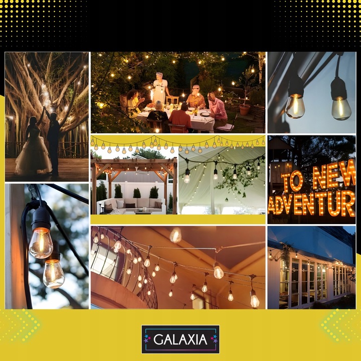 GIRLANDA ŚWIETLNA OGRODOWA 10m Żarówki 10 LED Zewnętrzna Lampki