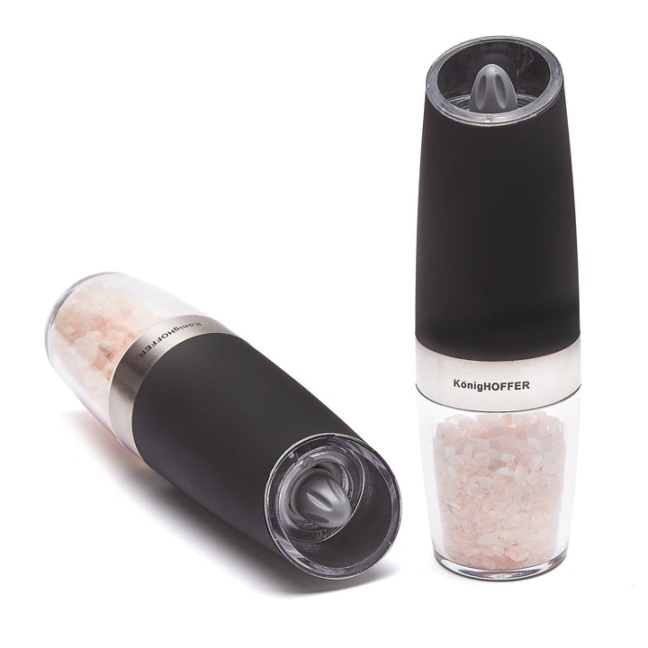 Zestaw 2x MŁYNEK ELEKTRYCZNY PIEPRZU i SOLI biały i czarny Konighoffer Luca