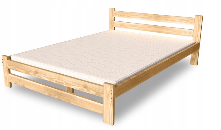 ŁÓŻKO DREWNIANE 180x200 B sosnowe WYSOKI ZAGŁÓWEK