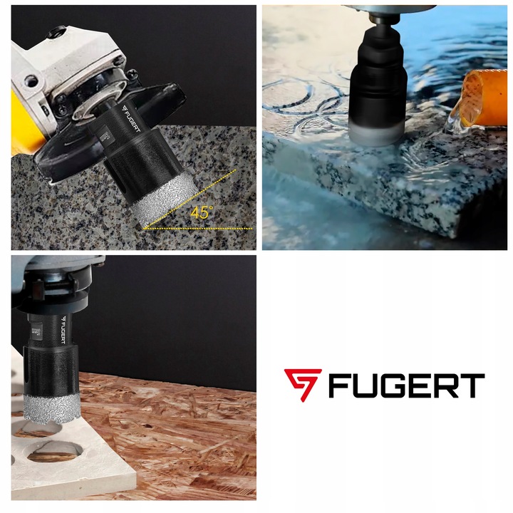 OTWORNICA DIAMENTOWA KORONKA DO GRESU PŁYTEK ZESTAW 6-68MM STOŻEK +