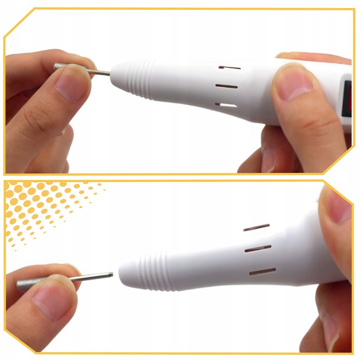 FREZARKA DO PAZNOKCI MANICURE PEDICURE PROFESJONALNA MOCNA 20W frezy zestaw