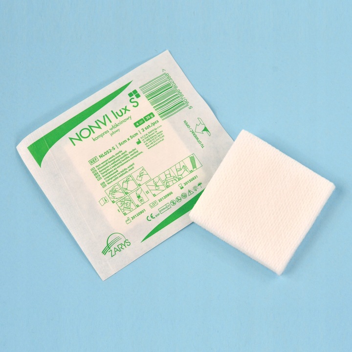 ZARYS NONVI lux S-5cm x 5cm 25szt x 5szt Kompres włókninowy, jałowy