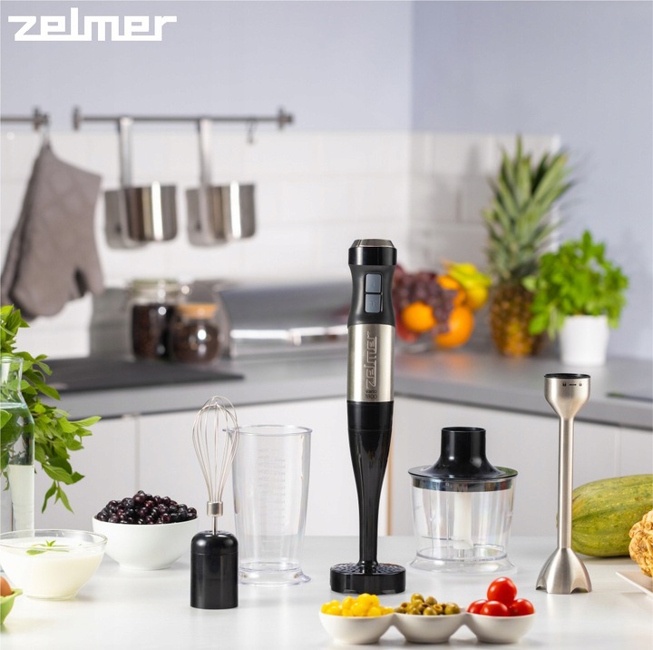 BLENDER RĘCZNY ZELMER KUCHENNY WIELOFUNKCYJNY MIKSER ROBOT TURBO 1800W