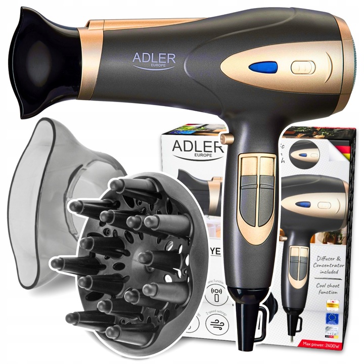 SUSZARKA DO WŁOSÓW Z DYFUZOREM JONIZACJĄ WIELOFUNKCYJNA ZIMNY NAWIEW