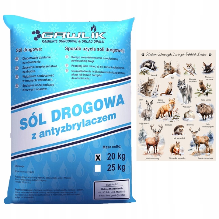 SÓL DROGOWA 20 kg CHLOREK SODU Antyzbrylacz SKUTECZNA SÓL NA DROGI