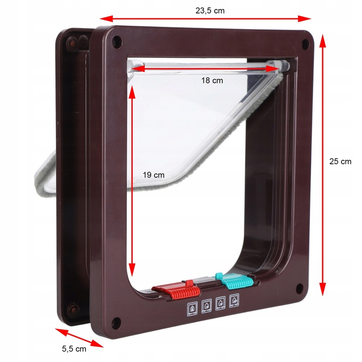 DRZWICZKI DLA PSA KOTA DRZWI WAHADŁOWE KLAPA DUŻA BRĄZ L